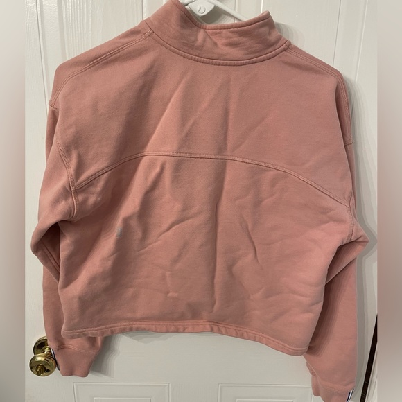 Kit and Ace Quarter Zip Cropped Sweater Pink Size Small - Picture 2 of 3